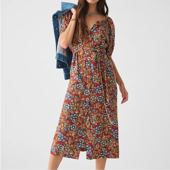 Faherty Dresses & Skirts - Faherty Women's Carmel Linen Dress in Red Desert Bloom Floral NWT Size XL